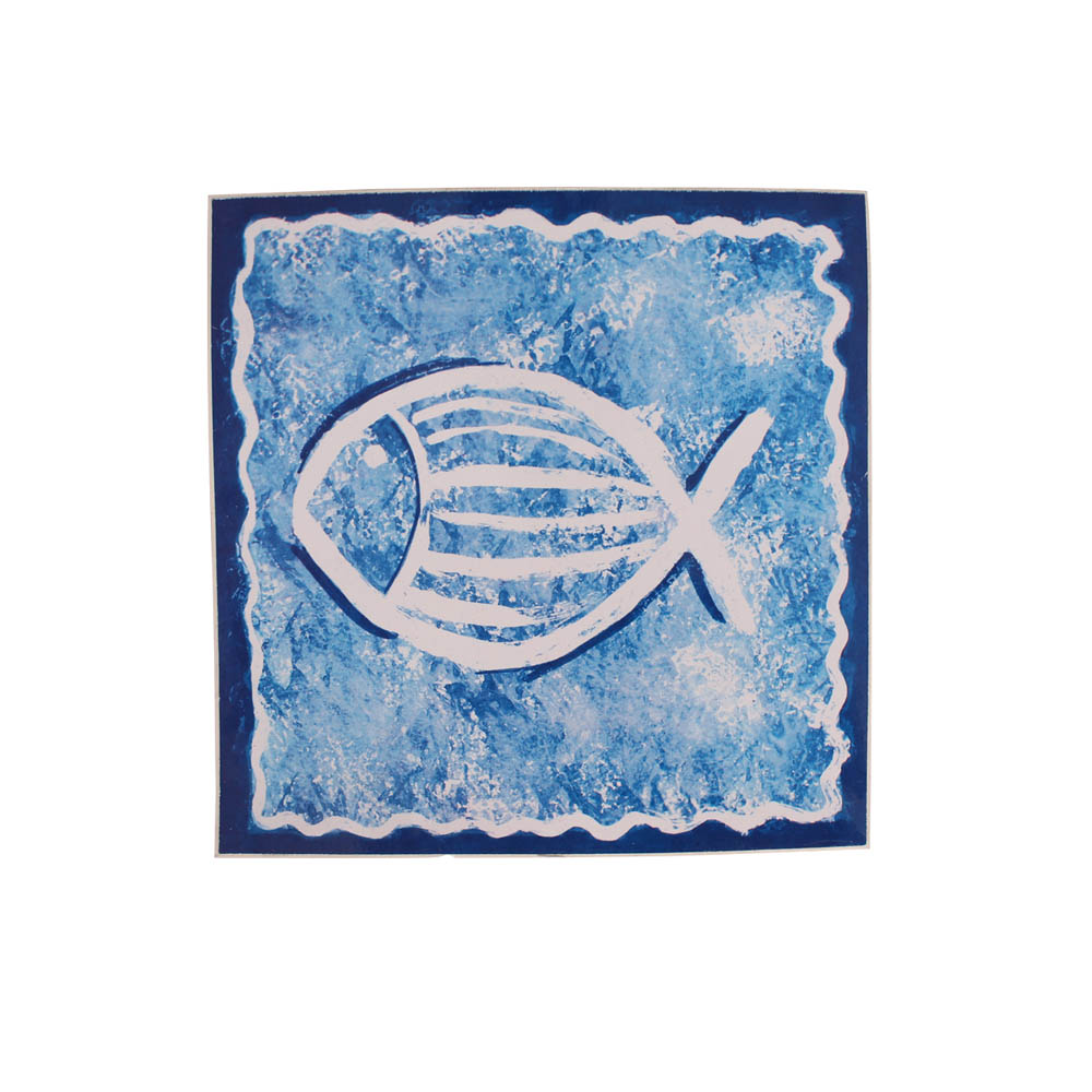 برچسب شیشه و کاشی ونکو مدل Blue Fish