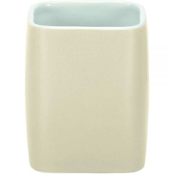 جا مسواکی سرامیکی کرمی مدل Cubic cream