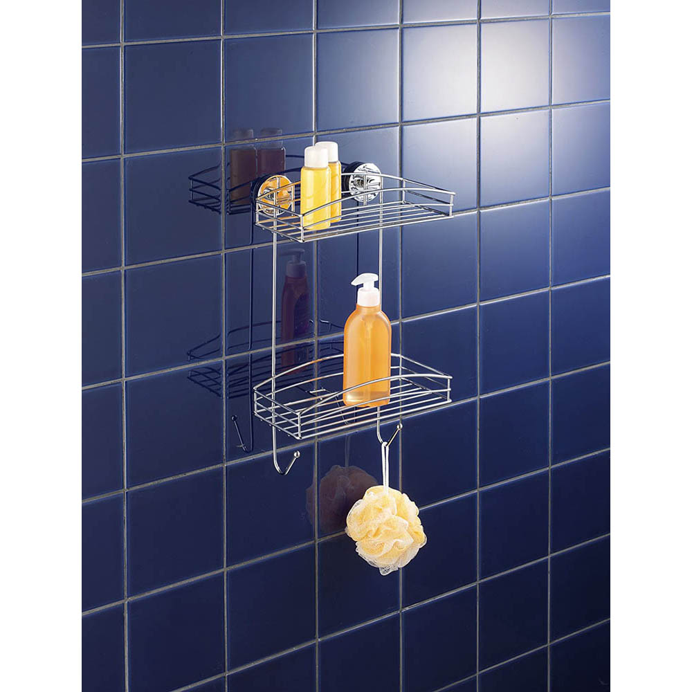 قفسه وسایل حمام VacuumLoc 2Tier wall rack