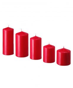شمع قرمز برند ایکیا مدل استوانه ای